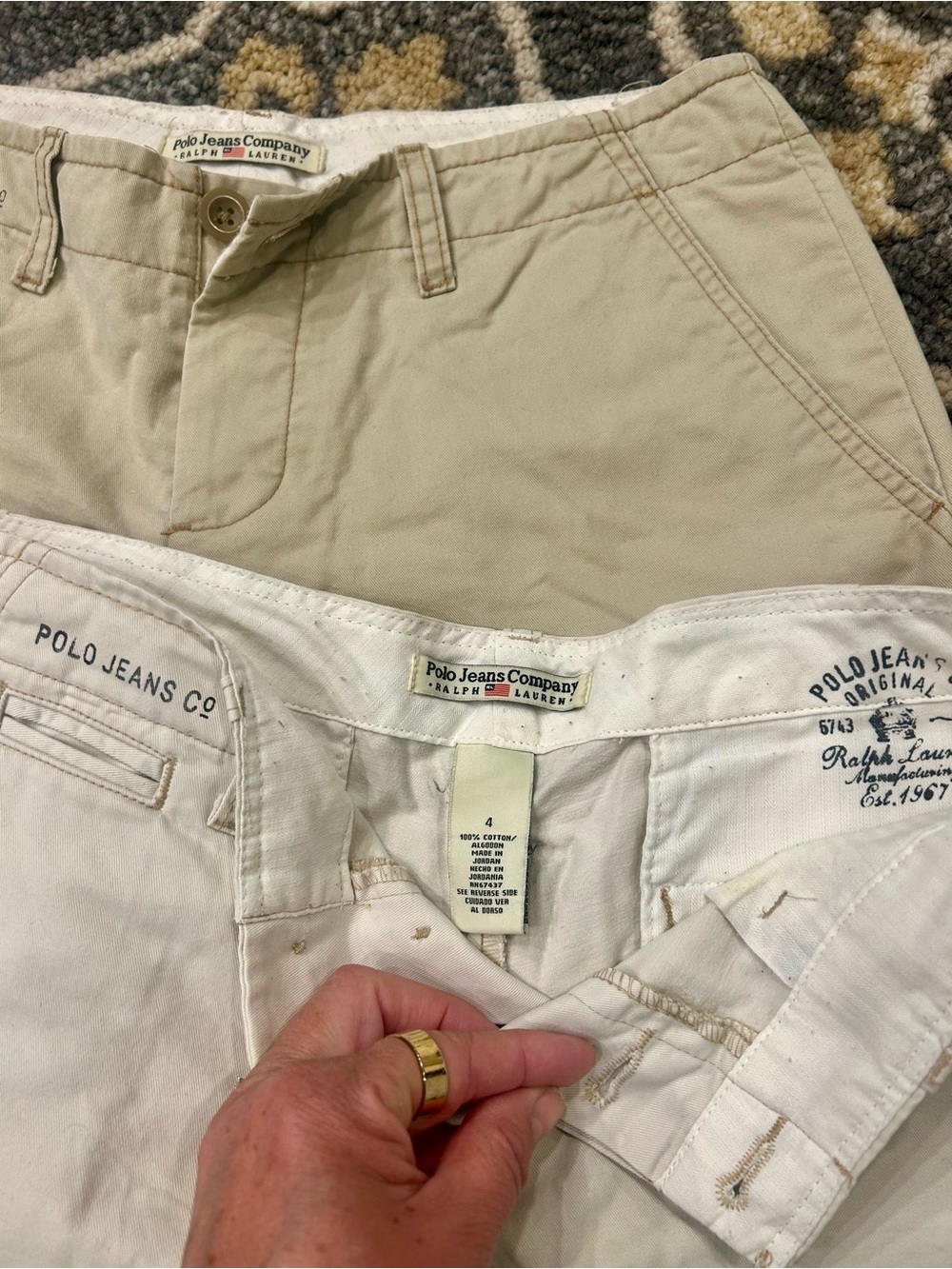 Polo by Ralph Lauren Women's Beige and White Shorts
